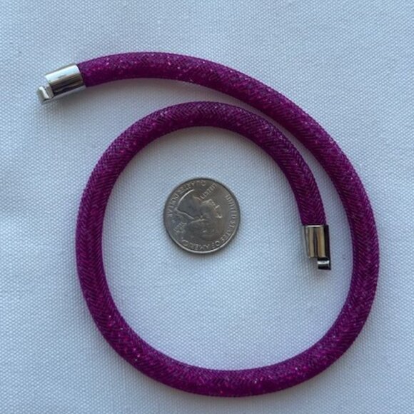 Swarovski Stardust Pink Fuchsia Double Wrap Bracelet/Choker - Picture 10 of 11